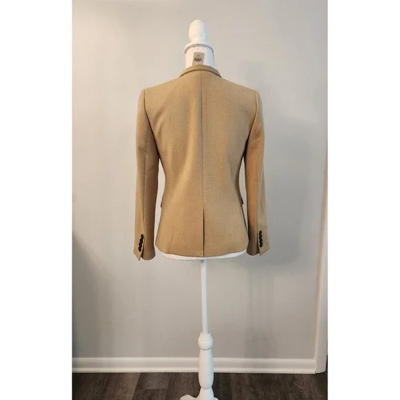 NWT Ann Taylor Petite Cutaway Blazer Camel Tan 2P Size 2 Petite 2018 - Picture 4 of 9